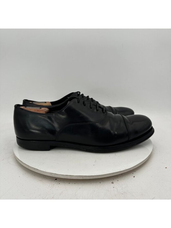 Prada Men Size 10 Black Leather lace Up Cap Toe Oxford Dress Shoes main image 10